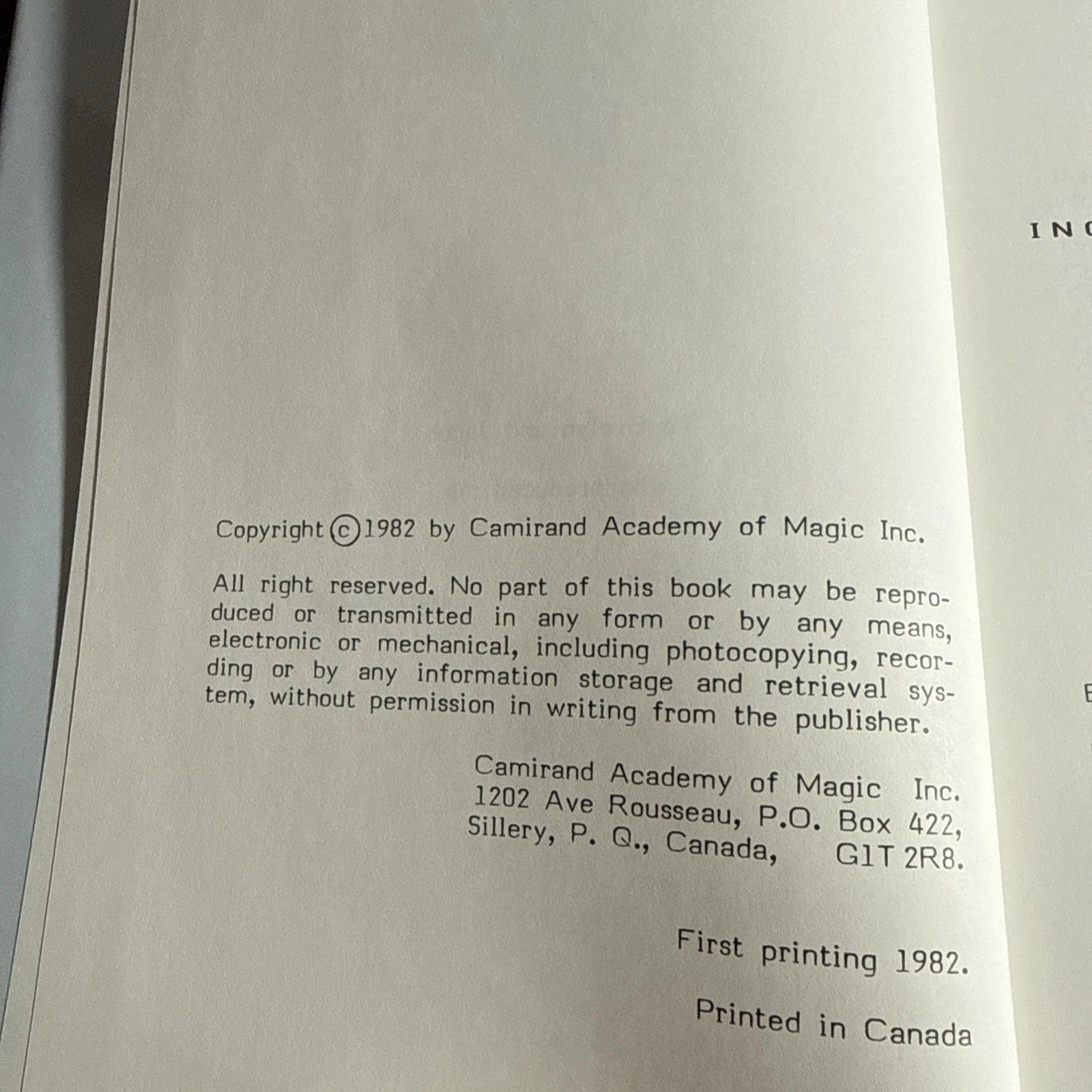 Meir Yedid’s Incredible Close Up Magic - Gary Ouellet  1982 1st Ed ESTATE