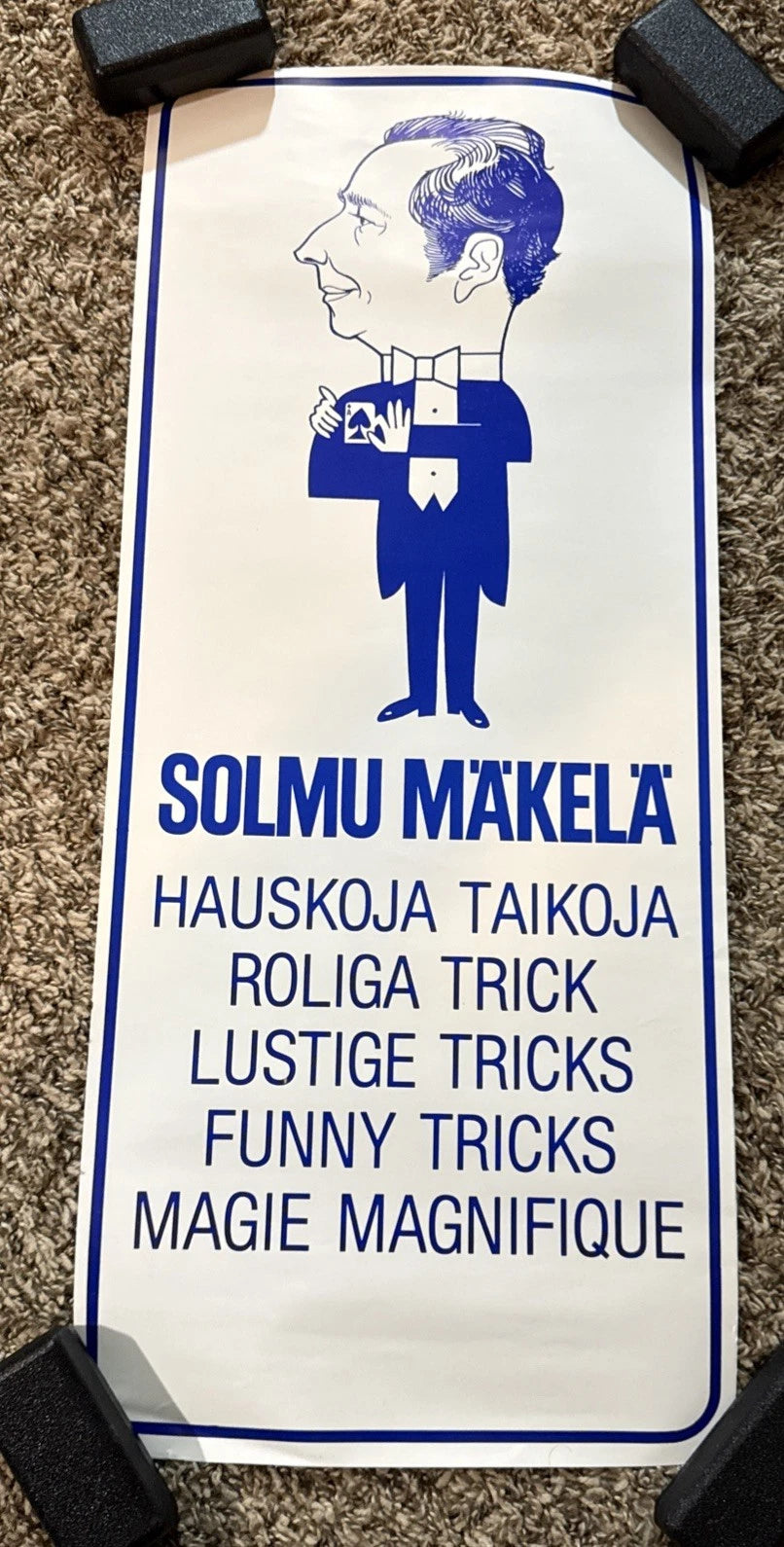 Solmu Makela RARE Magic Poster Finnish Magician & Actor Promo