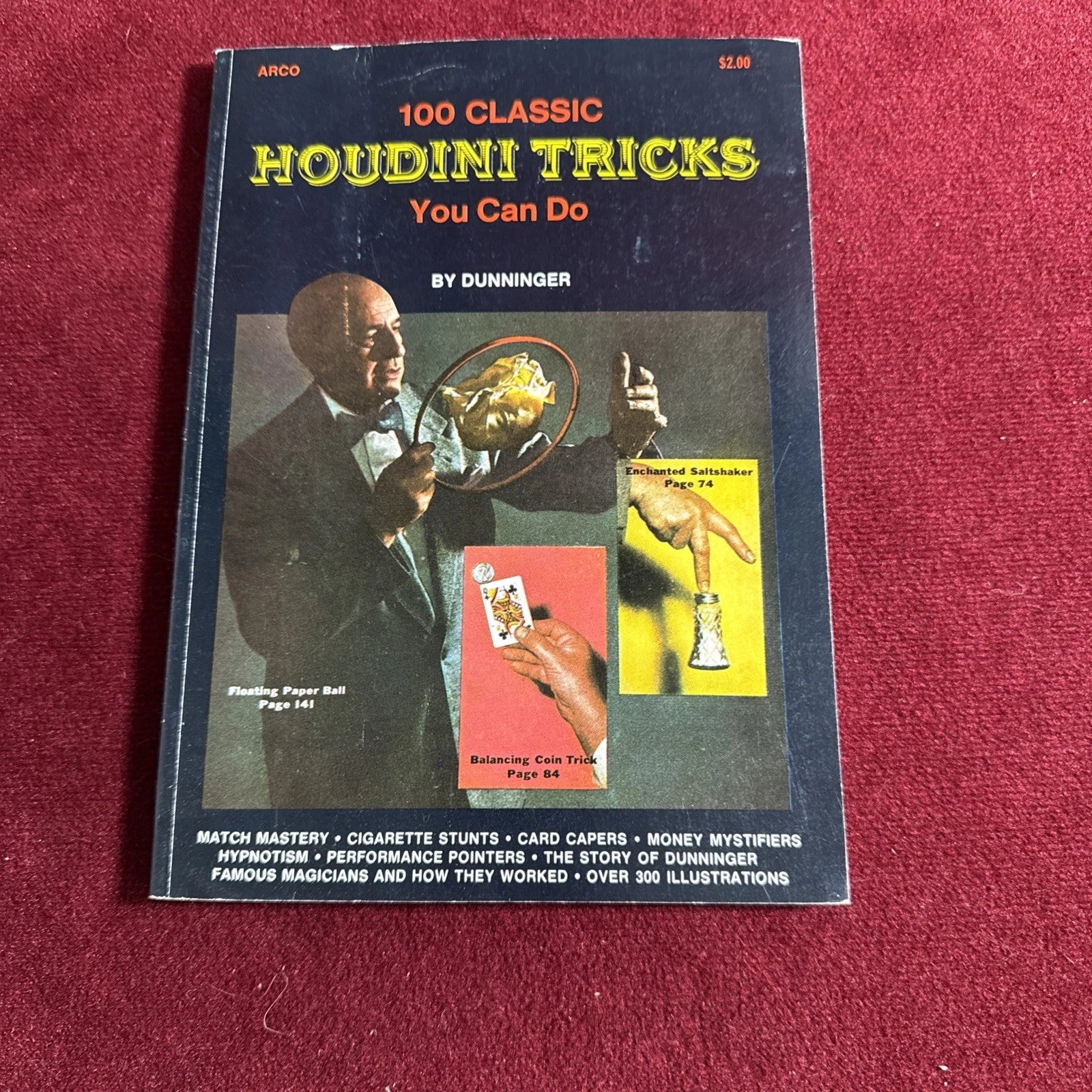 100 Classic Houdini Tricks You Can Do by Dunninger ARCO 1975 ESTATE