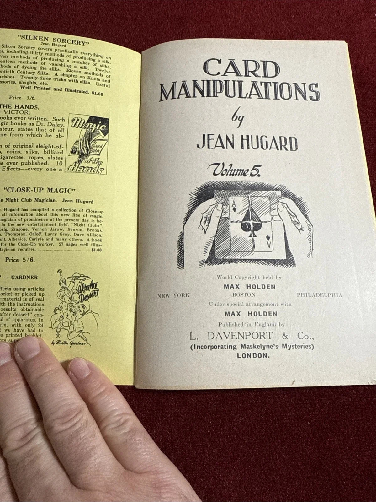 Jean Hugard Card Manipulations 1-5 Card Magic VNTG RARE Card Magic Sleight