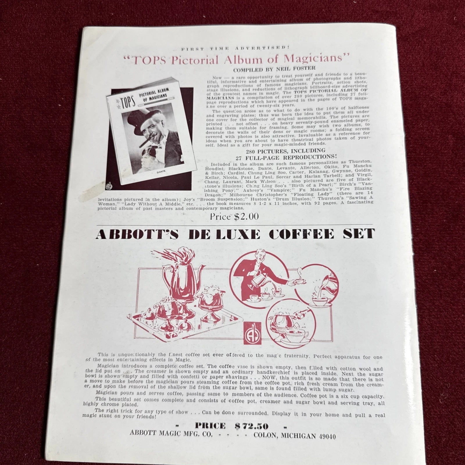 TOPS Magic Magazine VNTG Abbott’s February 1966 Vol 6 #3 Jerry Conklin