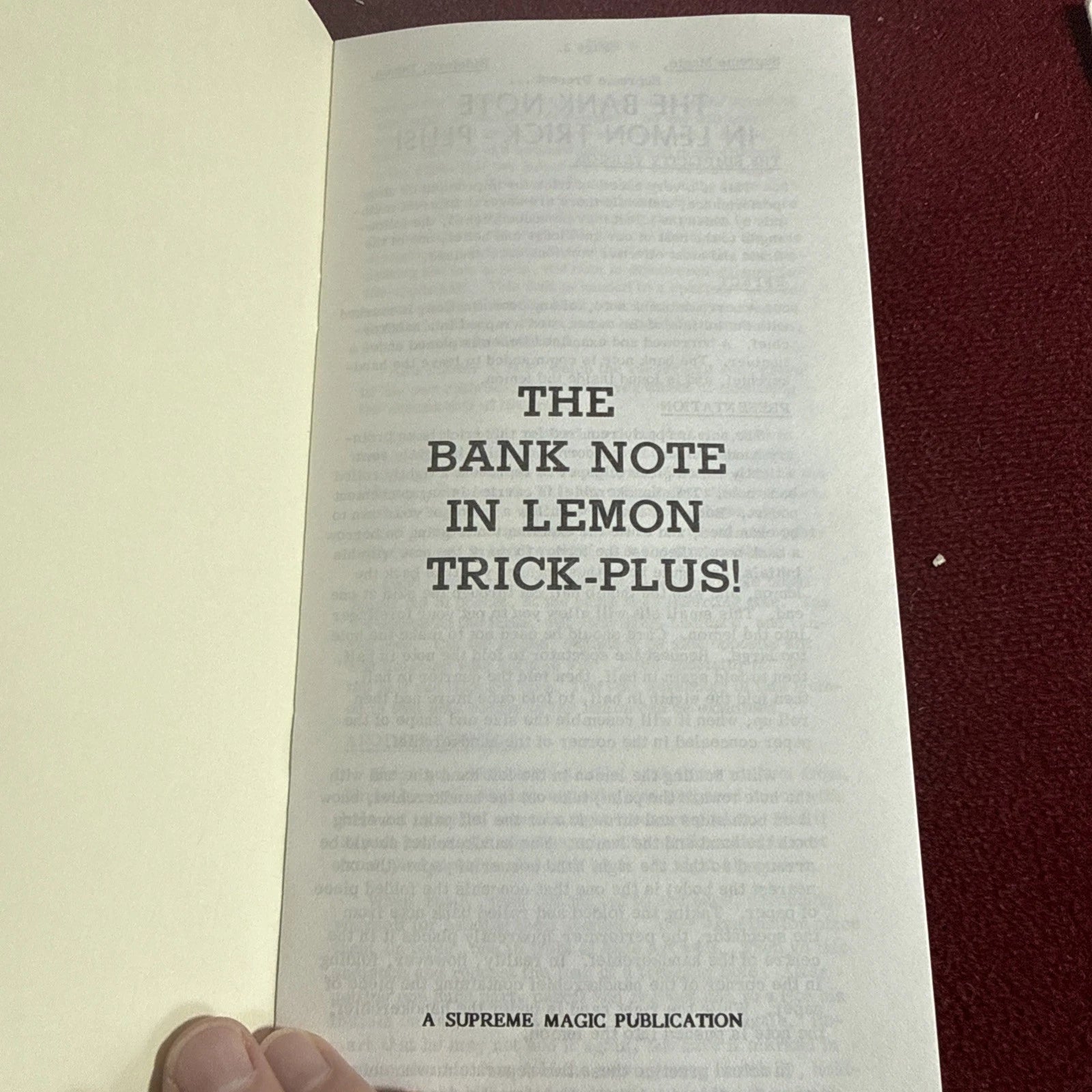 The Bank Note in Lemon Trick Plus! by Supreme Magic