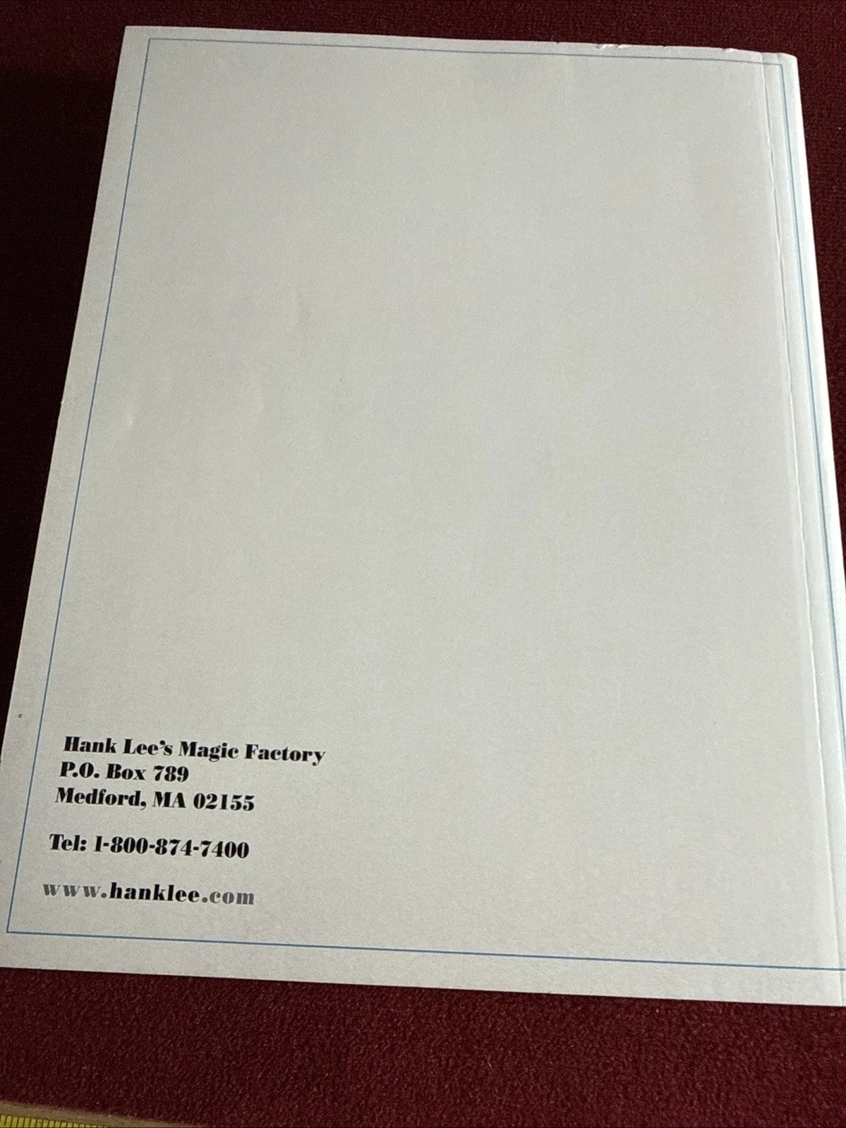 Hank Lee’s 11th Wish Book-  Catalog Of Magic 1997 ESTATE
