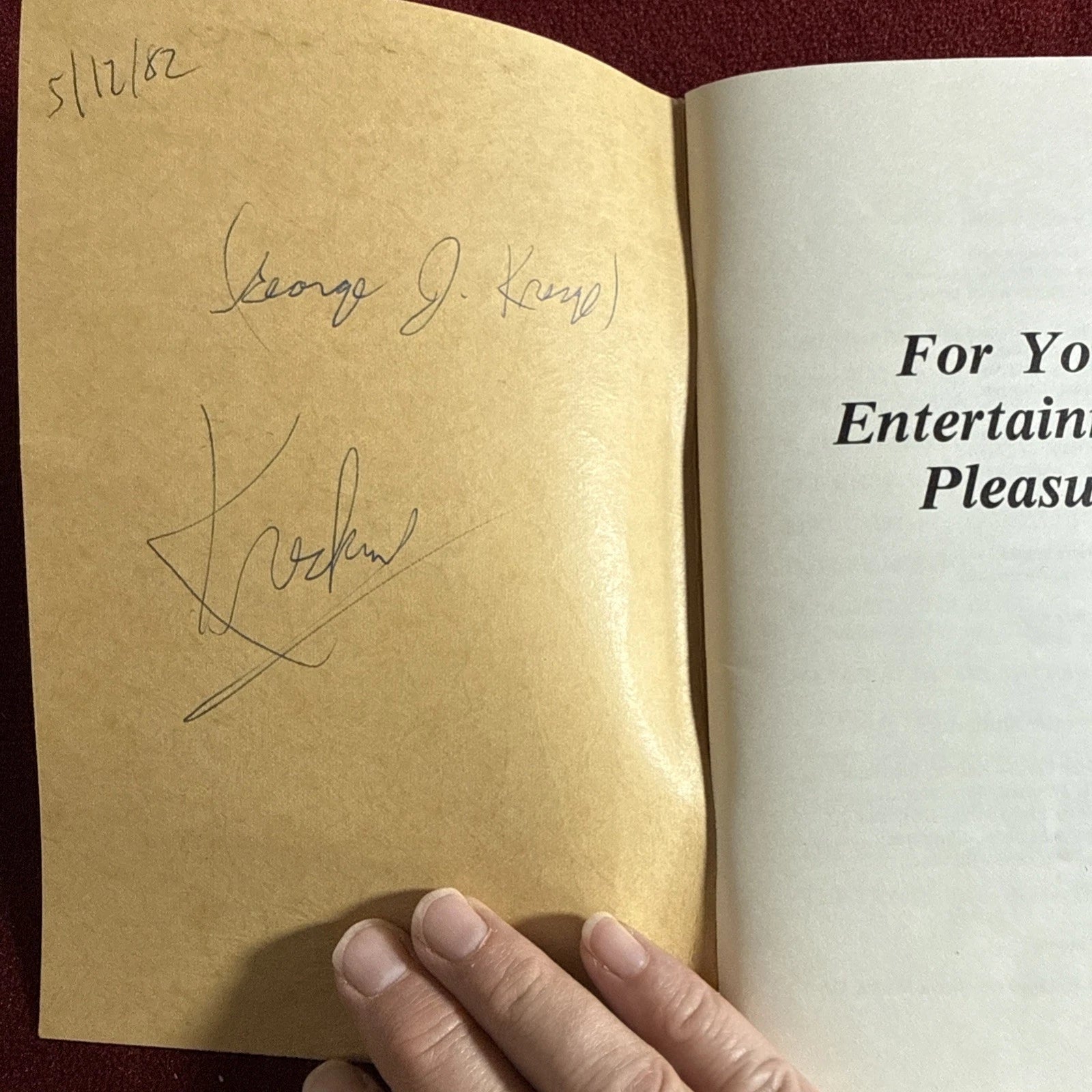 For Your Entertainment Pleasure-Magic By Daryl-Stephen Minch-From the  Library of the Amazing Kreskin ESTATE