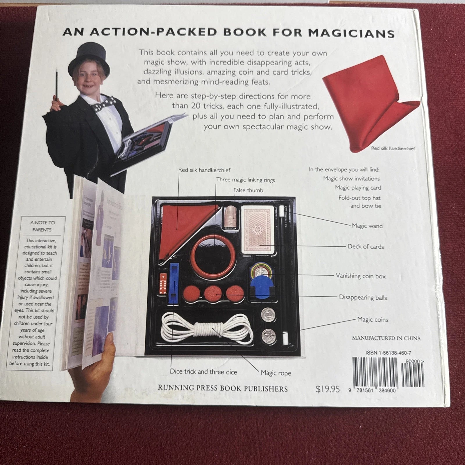 Master Magician Magic Kit & Book By Sandy Ransford 1994  For Ages 7-12 ESTATE