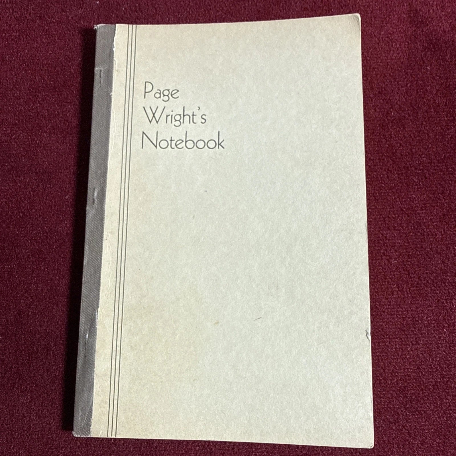 Page Wright’s Notebook 1933 Thayer Magic Book Rare 1st Ed ESTATE