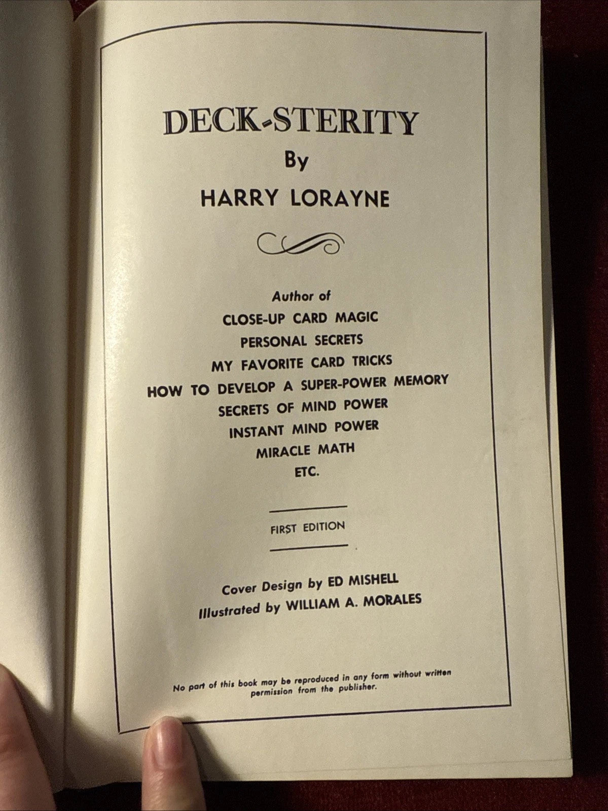Deck-sterity- Harry Lorayne - 1st Ed - Tannen Magic 1967 ESTATE