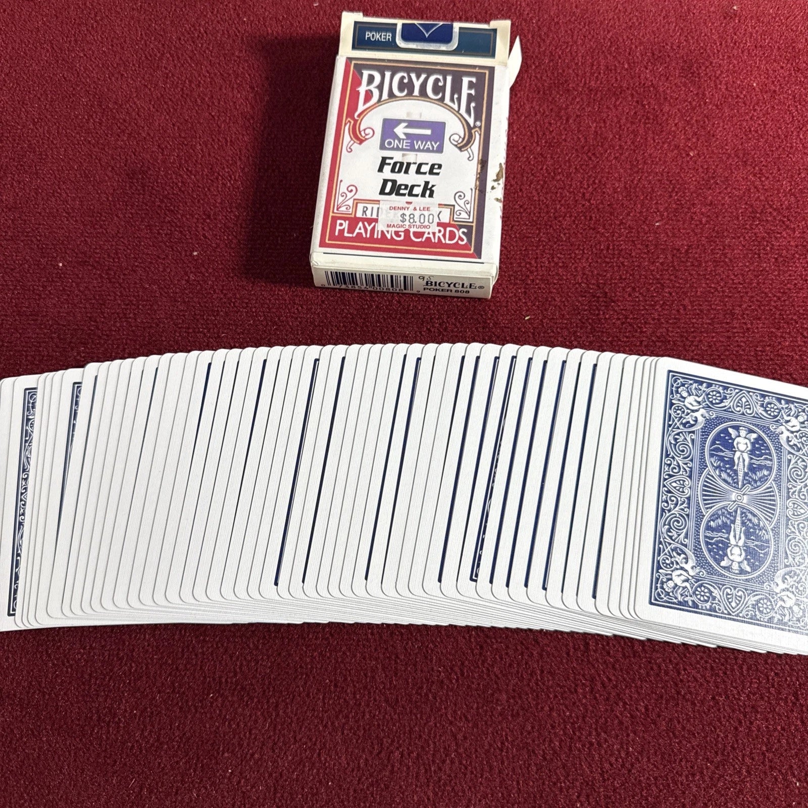 One Way Force Deck Blue Bicycle Cards 9S Card Magic Trick